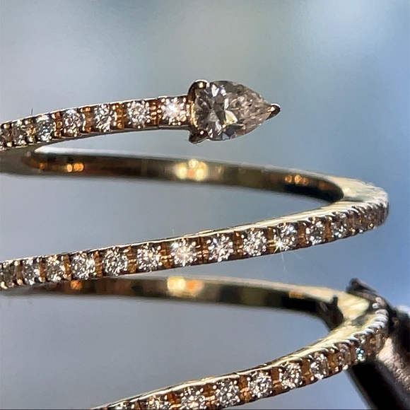 14k Gold Moissanite Snake Dragon Ring - Picture 14 of 17